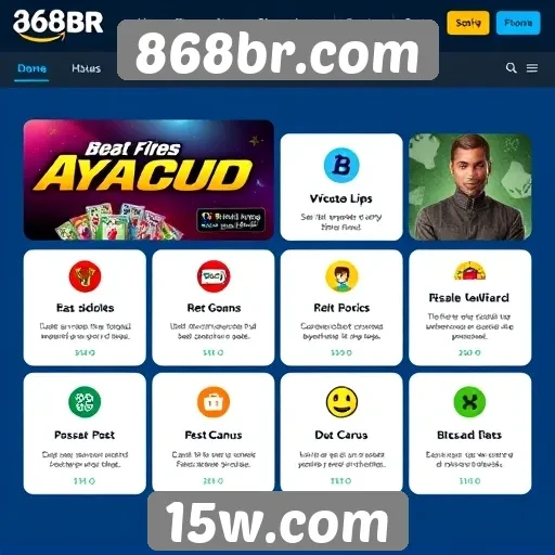 Visão geral das funcionalidades do site 868br.com